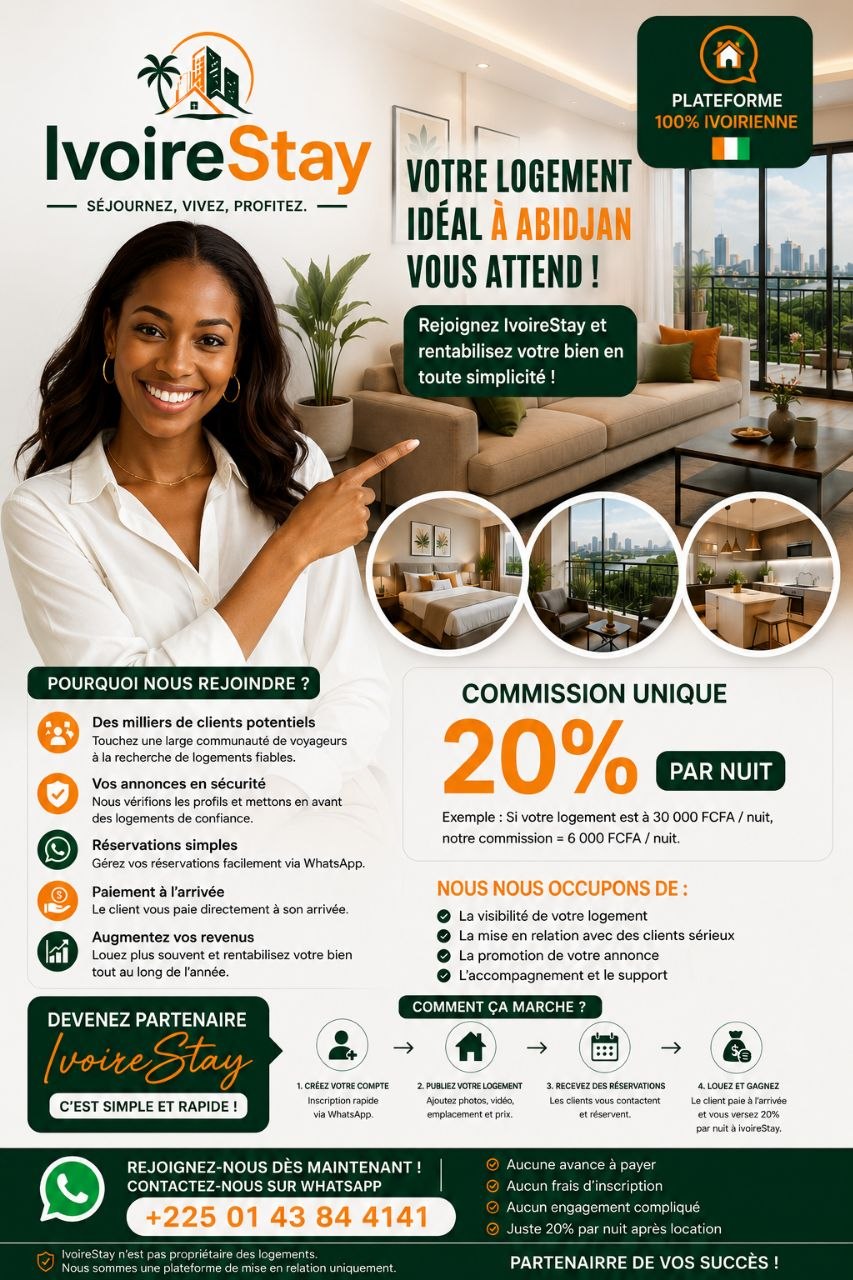 Devenez proprietaire partenaire IvoireStay